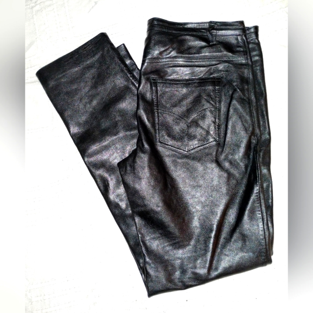 Golden Leather Pants